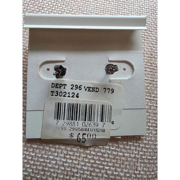 New Macy's Sterling Silver Cubic Zirconia Earrings - Picture 4 of 4